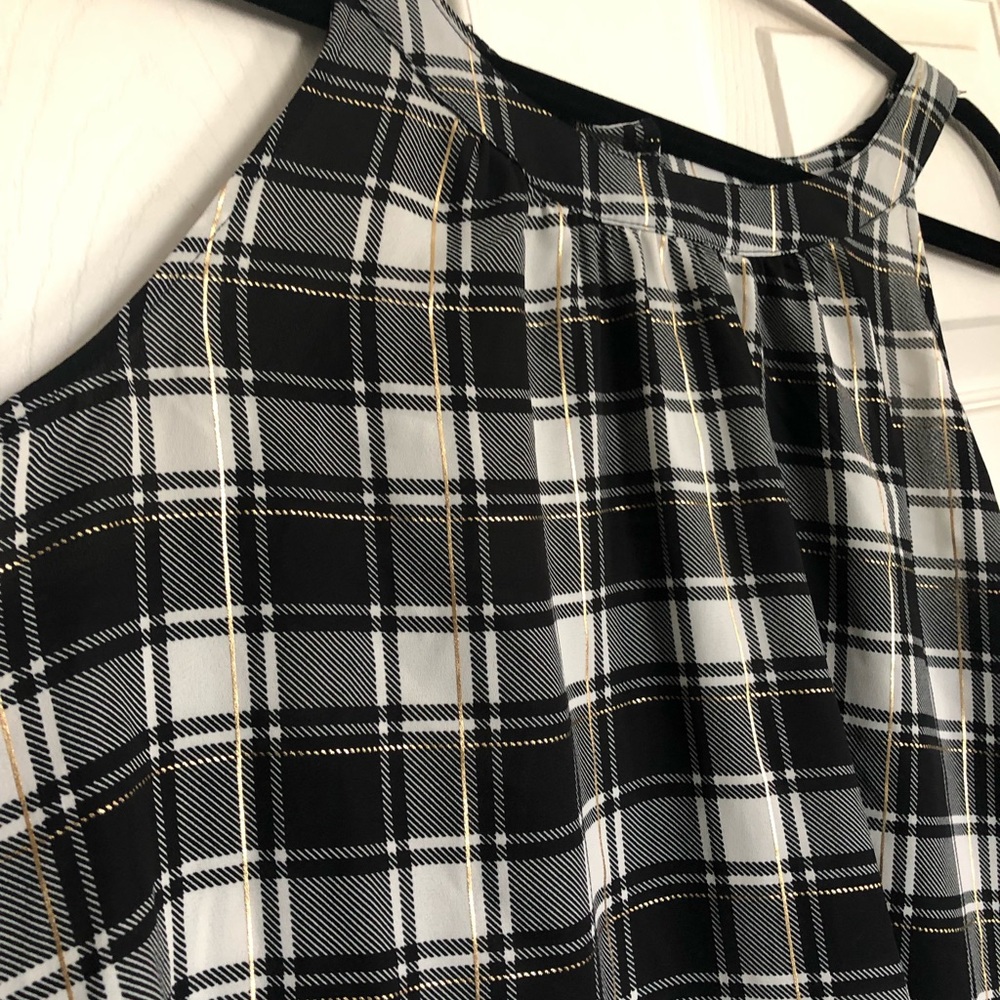 Torrid High Low Black and Gold Plaid Cami Size 2